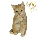 送料無料 【足をなめるダークビスケットとら猫】 CAT 本物そっくり 玄関 ガーデン 雑貨 オーナメント おしゃれ置物 樹脂 お出迎え おうち時間 WooBi...