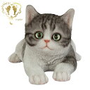 送料無料 【リラックスサバトラ白猫】 CAT リビング オーナメント おしゃれ置物 樹脂 お出迎え おうち時間 WooBia