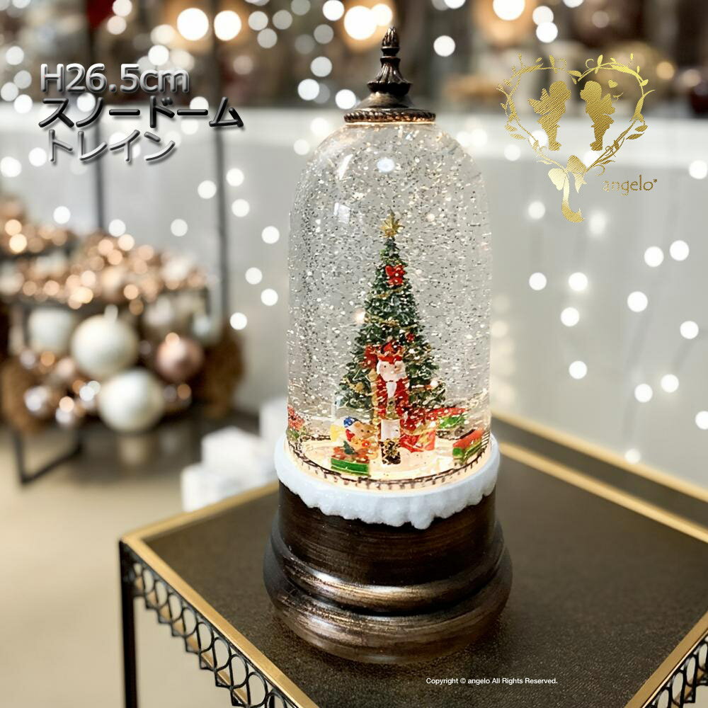 【Merry Christmas 2025】スノードーム トレイン LEDライトの輝きとトレインが回転し幻想的な光景 USB..