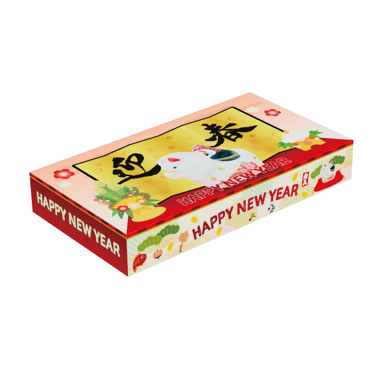 迎春BOXティッシュ40W　午 【 300個 / カートン売 】 干支 午年 午 馬 ティッシュ ティッシュボックス ..