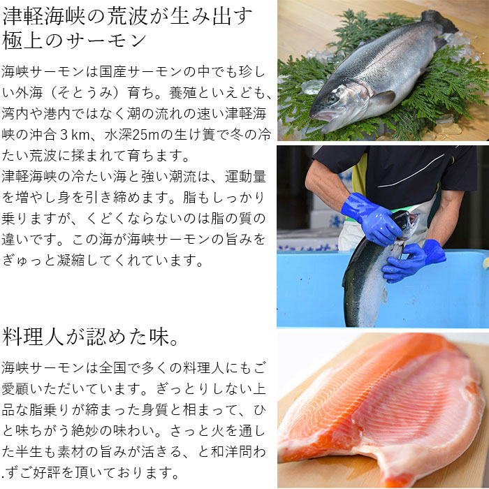 グルチョ-お取り寄せご褒美便-のサーモン水煮（缶詰）3缶セット しゃけ 津軽海峡 サーモン 鮭 父の日 母の日 プレゼント 御歳暮ギフト｜アングル3