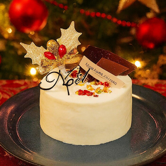 ホワイトクリスマスを彩る純白の白金フロマージュショート（3号）クリスマス装飾付き クリスマスケーキ 濃厚 チーズケーキ スイーツ ギフト