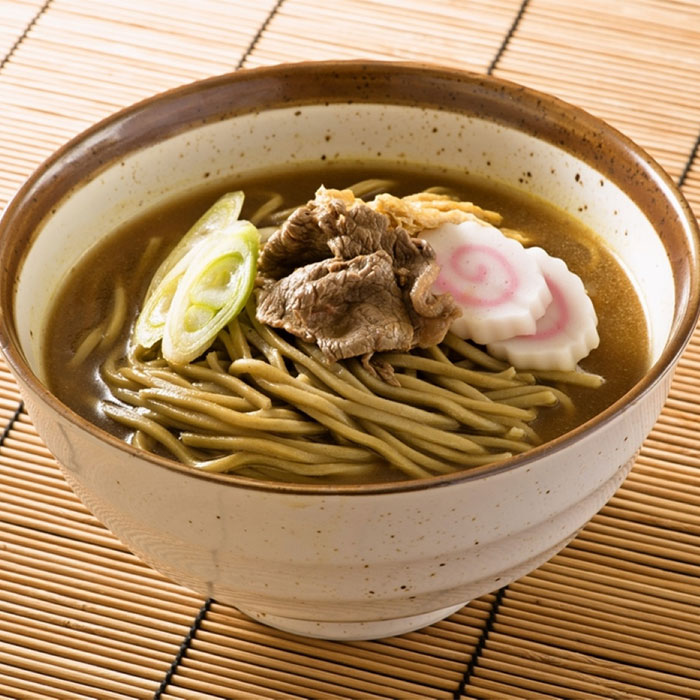 越前カレーそば（2食入）×2P 福井県産 国産 そば粉100%使用 カレーつゆ付 半生そば かけそば 蕎麦 越前そば 十割そば 年越しそばのサムネイル