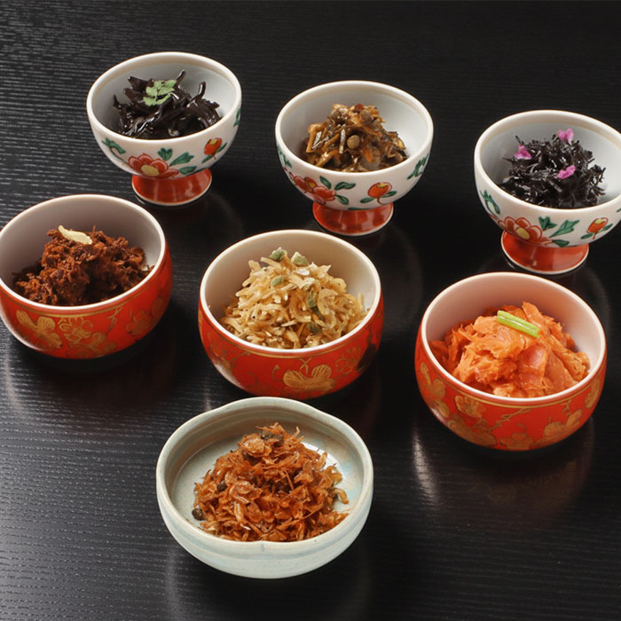樂天商城 - 京楽味 7種【京・料亭わらびの里】 佃煮 詰め合わせ ちりめん山椒 焼き紅鮭 牛肉おぼろ煮 海老くぎ煮 京都 ご飯のお供 贈答 御祝 中元 歳暮