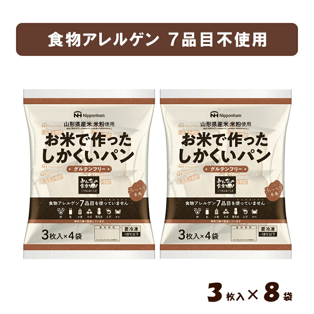 お米でつくったしかくいパン（12枚×2袋）（ パン 米粉 アレルギー対応 乳不使用 卵不使用 小麦不使用 グルテンフリー ヴィーガン 給食 ..