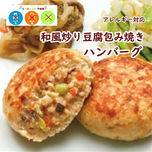 和風炒り豆腐包み焼きハンバーグ（10個入り）【日東ベスト アレルギー対応 FM和風炒り豆腐包み焼き 卵不使用 乳不使用 小麦不使用 きんぴら おかず おやつ 給食 グルテンフリー 学校 給食 幼稚園 業務用】