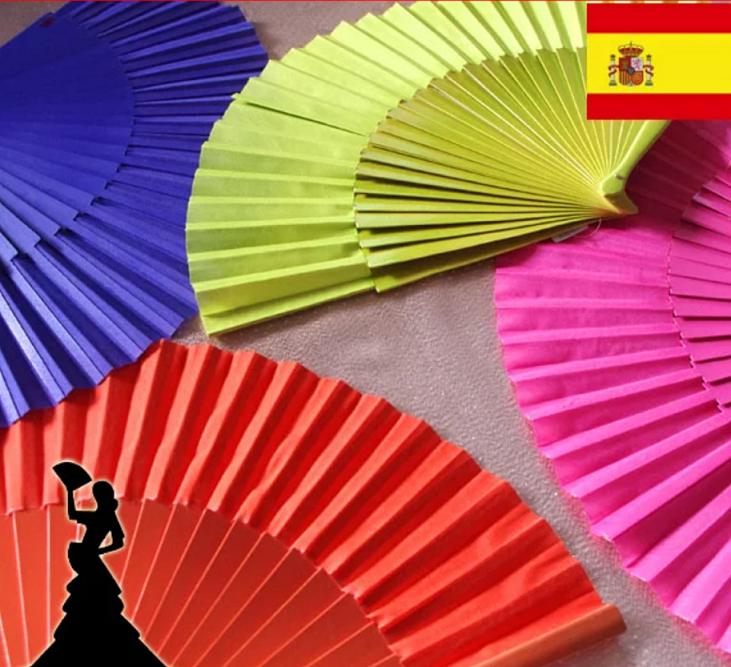 アバニコ(扇子)27cm カラー全4種/アンダルシア地方/フラメンコ/ダンス/スペイン/手書き/ペイント/キレイ/綺麗/美しい/油彩/