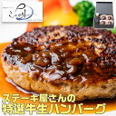 ハンバーグ　ギフト　ステーキ屋さんの 特選 牛生 ハンバーグ 若草 -Wakakusa-｜特選ハンバーグ150g×4、ソース180g　合計4個入り｜ギフト　レトルト食品　贈物　プレゼント　母の日　父の日　お中元　お歳暮　送料無料