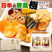 極上・野菜チップス【日本の野菜・極】国産・合計168g(1箱に42gx2袋入り・合計2箱)化粧箱入り・贈答用ギフト 敬老の日 神戸 ヨコノ食品