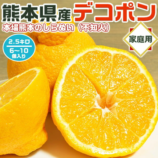 熊本 不知火 みかん デコポン ご家庭用(訳あり) 2.5kg 6〜10個入 光センサー識別合格品|本場【熊本県産】高級フルーツ 贈物 ギフト 土産・お供え・ご家庭用・送料無料