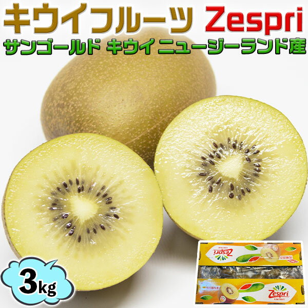 キウイ キウイフルーツ　約3kg　サンゴールド 22-30玉入【茶箱・無地段ボール指定】　Zespri Kiwi Fruit ニュージーランド産　ギフト・お中元・父の日　フルーツ　果物・送料無料