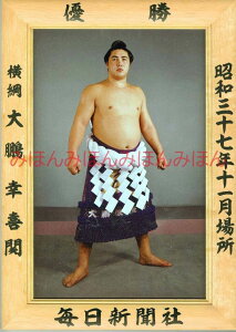 大鵬幸喜関　優勝ミニ額 大相撲ミニ額 大相撲優勝額　昭和37年11月場所 優勝 横綱 大鵬幸喜関（8回目の優勝）