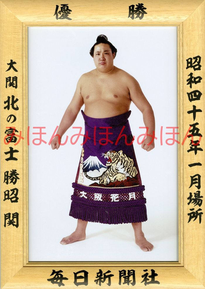 北の富士勝昭関 優勝ミニ額 大相撲ミニ額 大相撲優勝額 昭和45年1月場所 優勝 大関 北の富士勝昭関(3回目の優勝)優勝記念品 相撲グッズ 力士グッズ 相撲取...