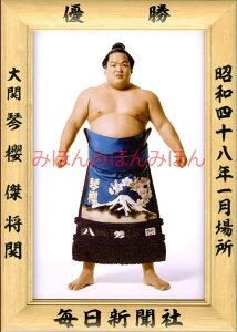 琴櫻傑将関　優勝ミニ額 大相撲ミニ額 大相撲優勝額　昭和48年1月場所 優勝 大関 琴櫻傑将関（4回目の優勝）