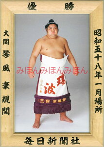 琴風豪規関 優勝ミニ額 大相撲ミニ額 大相撲優勝額 昭和58年1月場所 優勝 大関 琴風豪規関(2回目の優勝)優勝記念品 相撲グッズ 力士グッズ 相撲取りグッズ 国技館 限定品 記念品 コレクション 写真 S5801