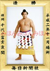 千代の富士貢関　優勝ミニ額 大相撲ミニ額 大相撲優勝額　平成2年11月場所 優勝 横綱 千代の富士貢関（31回目最後の優勝）