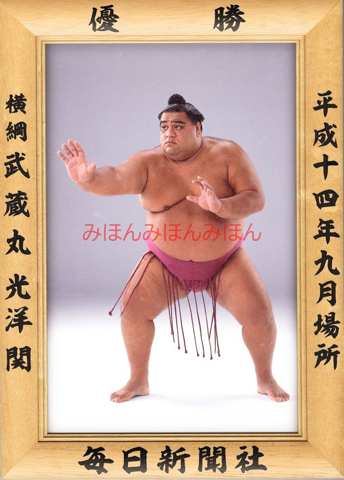 武蔵丸光洋関 優勝ミニ額 大相撲ミニ額 大相撲優勝額 平成14年9月場所 優勝 横綱 武蔵丸光洋関(12回目最後の優勝)優勝記念品 相撲グッズ 力士グッズ 相撲...