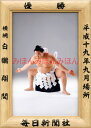 白鵬翔関 優勝ミニ額 大相撲ミニ額 大相撲優勝額 平成19年9月場所 優勝 横綱 白鵬翔関(4回目の優勝)優勝記念品 相撲グッズ 力士グッズ 相撲取りグッズ 国技館 限定品 記念品 コレクション 写真 H1909