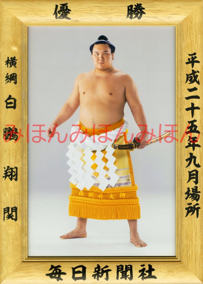 白鵬翔関　優勝ミニ額 大相撲ミニ額 大相撲優勝額　平成25年9月場所 優勝 横綱 白鵬翔関（27回目 ...