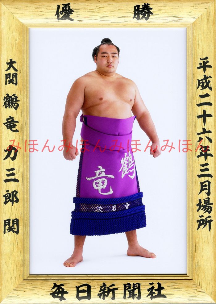 鶴竜力三郎関　優勝ミニ額 大相撲ミニ額 大相撲優勝額　平成26年3月場所 優勝 大関 鶴竜力三郎関（ ...