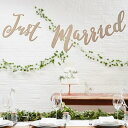 【最大1000円OFFクーポン】ウェディング ガーランド 木製 ナチュラル Just Married 結婚式 装飾 ウェルカムスペース 撮影小物 前撮り デコレ...
