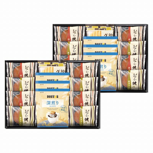 商品仕様 箱サイズ約29.2×21.2×9cm内容●セット内容:ドトールドリップコーヒー7g×6 、バニラヴァッフェル×2、どら焼き（粒あん・八女抹茶あん各8） ●生豆生産国;ブラジル・コロンビア他 ●加工地:日本【小麦・卵・乳】用途香典返...