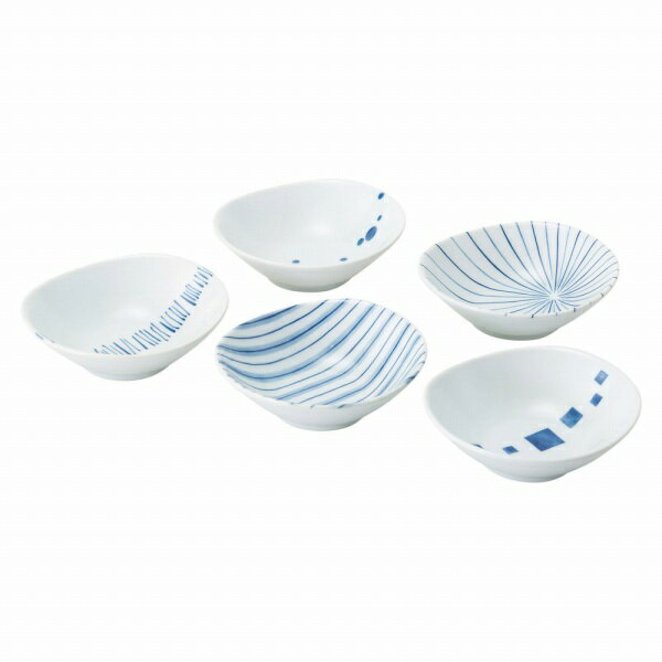 香典返し 30%OFF 染付幾何紋 楕円小付揃 31068