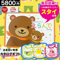 カタログギフト 出産祝い 【スタイ無料セット】えらんで わくわく 送料無料 安い お買い得 赤ちゃん ベビーシャワー 同僚 ギフト プレゼント メール便 かわいい 体験