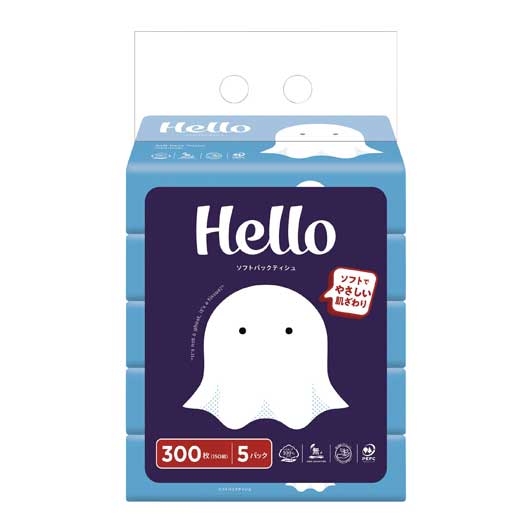 【20%OFF】 販促品 ティッシュペーパー 【20個単位】ハロー　ソフトパックティッシュ150W5個組 ティッシュペーパー ウィルス対策 予防グッズ 衛生用品 販促品 激安 ティッシュペーパー 600円 人気 500円台 敬老会 プレゼント