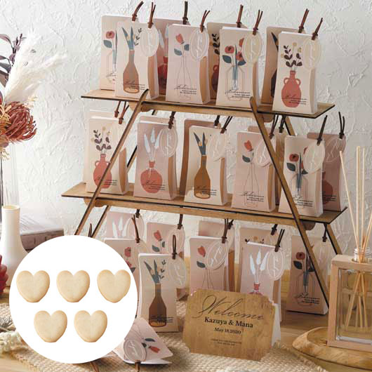 【クーポン有】 クリスマス お菓子 個包装 【送料無料】 フラワーベーススタンド(ハートクッキー)30個セット クッキー プチギフト お菓子 プチギフト クッキ...