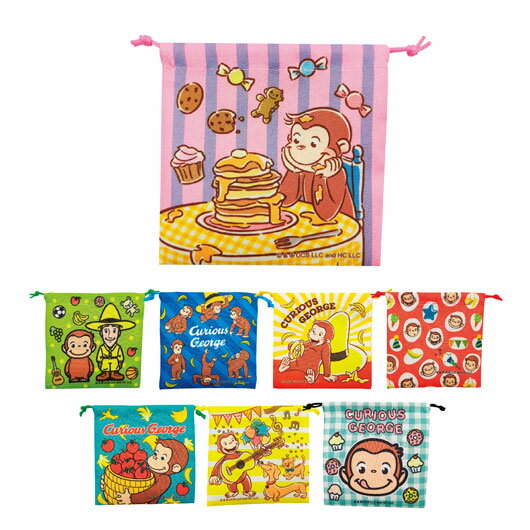 Rakuten - 【クーポン有り】【22%OFF】 エコバッグ 折りたたみ コンパクト おさるのジョージ　ミニ巾着袋 エコバッグ・ポーチ 即納 雑貨・小物 激安 エコバッグ・ポーチ 200円 人気 100円台 敬老会 プレゼント イベント エコバック エコトー