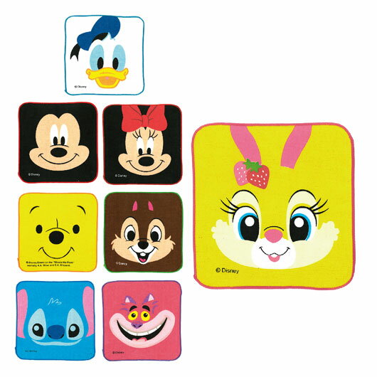 【クーポン有り】【19%OFF】 プチギフト 運動会 キャラクター顔柄ミニタオル ハンカチ・ハンドタ ...