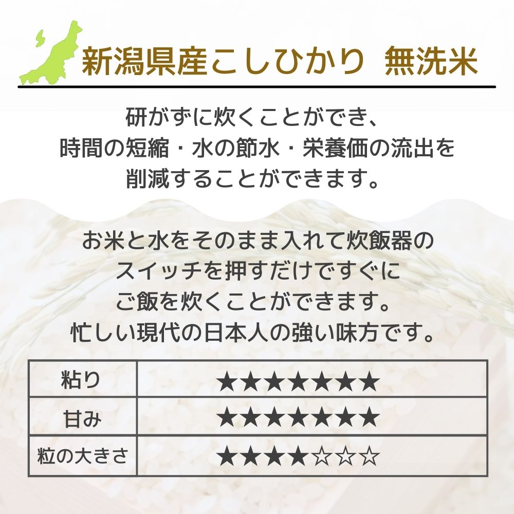 新潟県産コシヒカリ 無洗米 10kg (5kg×2) 08A【受注精米】無洗米 10kg 送料無料 手間いらず とがない お米10kg 無洗米 送料無料 産地直送米 白米 精米 お米 ギフト 贈答 五ツ星お米マイスター厳選 敬老の日 母の日 父の日 御中元 お歳暮