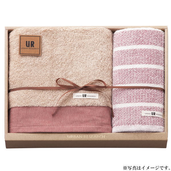 Rakuten - 【選べる箱数（1～10箱）】アーバンリサーチタオルセット＜レッド＞(UR2335）「バスタオル＆フェイスタオル」【送料込み価格】