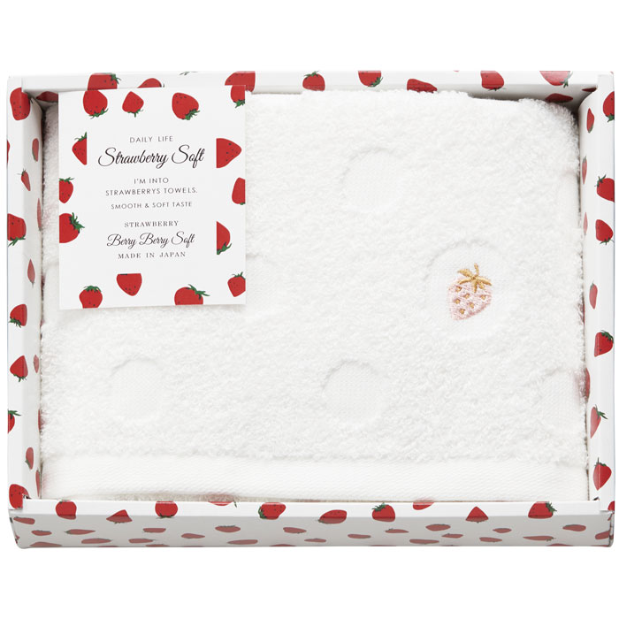 【選べる箱数（1～10箱）】Strawberry Softフェイスタオル＜ホワイト＞（STS4100）【送料込み価格】