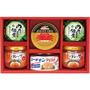 《1箱の内容》 内容／はごろもシーチキンマイルド140g・島乃香のり佃煮80g×2・宝幸鮭フレーク大豆たんぱく入り50g×2・マルハまるずわいがに（ほぐし身）75g 箱サイズ／160×250×93mm アレルゲン／小麦・かに 賞味期限／常温360日間 生産地：日本ギフト対応