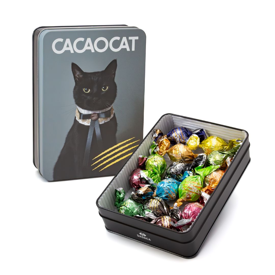 【選べる個数（1～10箱）】DADACA　CACAOCAT 缶14個入り CATチョコレート【送料込み価格】