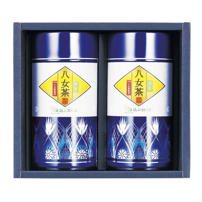 《1箱の内容》 内容／煎茶120g×2 箱サイズ／180×200×85mm 賞味期限／常温360日間 生産地：日本 “新鮮な香り”そのままに。 JAふくおか八女の八女茶は、豊かな緑と清らかな水に恵まれた自然環境の中で育てられています。日中と夜間の温度差が大きく、上質の茶栽培に適したこの土地で、国の安全基準に従い、一貫した技術により生産されています。八女茶の、まろやかで濃厚な味と香りをお届けします。ギフト対応