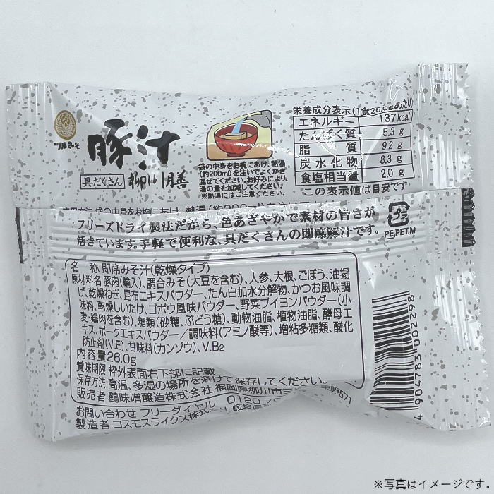 【選べる個数(1～8個)】ツル味噌　フリーズドライみそ汁豚汁柳川膳【のし・包装不...