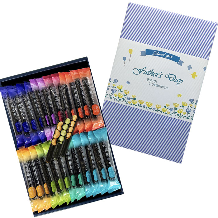 Set, Assortment - 「父の日」掛け紙海苔菓子　風雅巻き　（1箱：8種類36本入）(FA-50(R))熊本県産【送料込み価格】