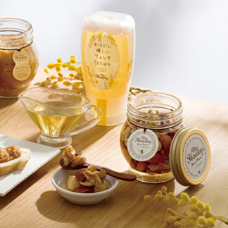 Rakuten - 【父の日ギフト】MYHONEYナッツの蜂蜜漬けとからだに優しいアカシアはちみつのセット（1854-802）※父の日メッセージカード・専用掛け紙付【商品のお届けは6月19日～21日の3日間】【お届け日指定不可】【メーカー直送】