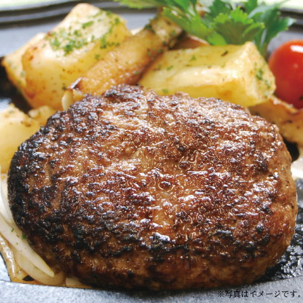 内容／ハンバーグ150g×5個・肉専用ソース100g×1本・牛肉（滋賀県産）・豚肉（鹿児島県産）/［日本製］ 箱サイズ／27×17×10cm 重量／1000g アレルゲン／卵・乳成分・小麦・牛肉・さば・大豆・豚肉・りんご 賞味期限／製造日より冷凍約30日 【配送方法】　クール便(冷凍) 湖国の名産、近江牛と黒豚肉で造られた、芳醇な肉汁溢れる極上ハンバーグ。