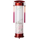 ワイン 6号 伸縮提灯<桜に塔>手描き絵 二重張(一個)飾り手・房付 LED電球(12816Z)