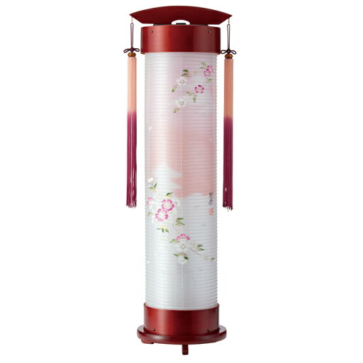 ワイン 6号 伸縮提灯<京城・桜>手描き絵 二重張(一個)飾り手・房付 LED電球(12916Z) ワイン 6号 伸縮提灯<京城・桜>手描き絵 二重張(一個)飾り手・房付 LED電球(12916Z)