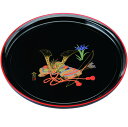 【紀州漆器・数量限定】10.0 都 丸盆黒 金彩兜(金蒔絵)(25-413)ユリア樹脂【送料込み価格】