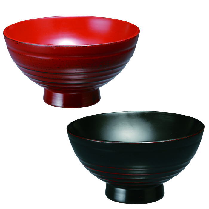うるし飯椀ペアセット（約280ml×2）箱入輸入加工品木製（27-38-1C）【送料込み価格】