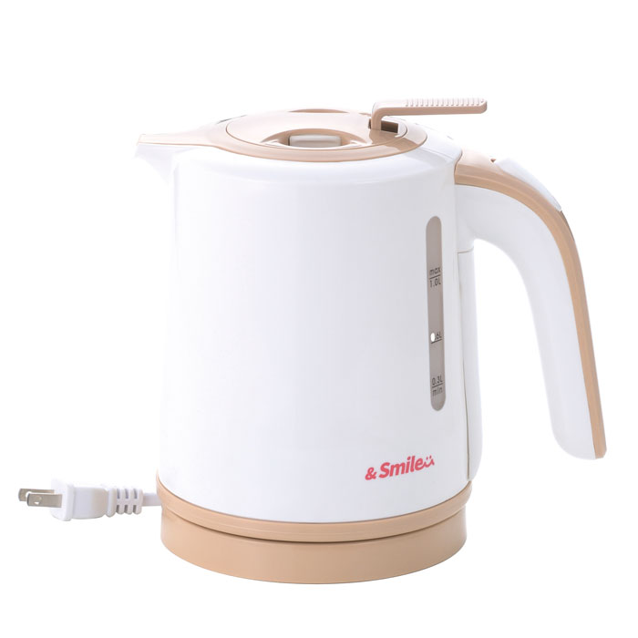 &smile 倒れてもこぼれにくい電気ケトル1.0L（AS-100）【送料込み価格】