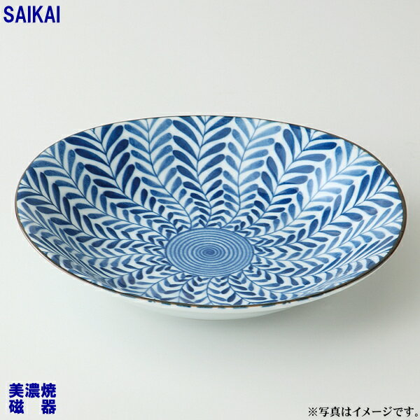 Rakuten - 【選べる枚数（1～10枚）】シダ絵 楕円皿（青）(88652)クラシノウツワ【送料込み価格】
