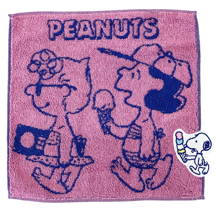 【刺繍名入れ】スヌーピーPEANUTS　アイスミニタオル ＜ピンク＞（約25×25cm）（XT46700654/PN6611TW）【メール便発送　送料込み価格】