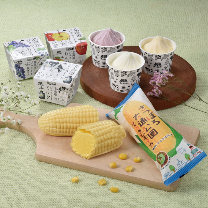 北海道　長沼あいすさっぽろ大通公園とうきびモナカ＆北海道ジェラート(S-553309)【メーカー直送】